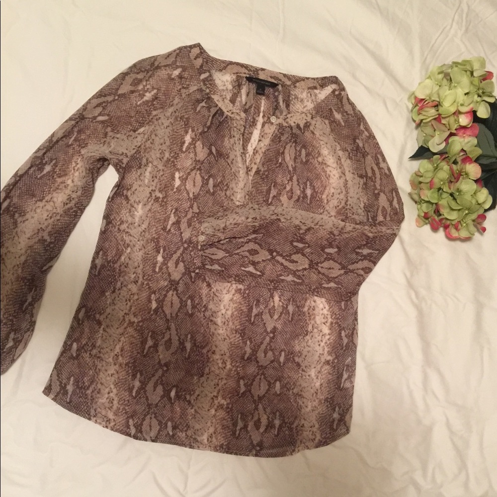 Banana Republic sheer reptile print blouse